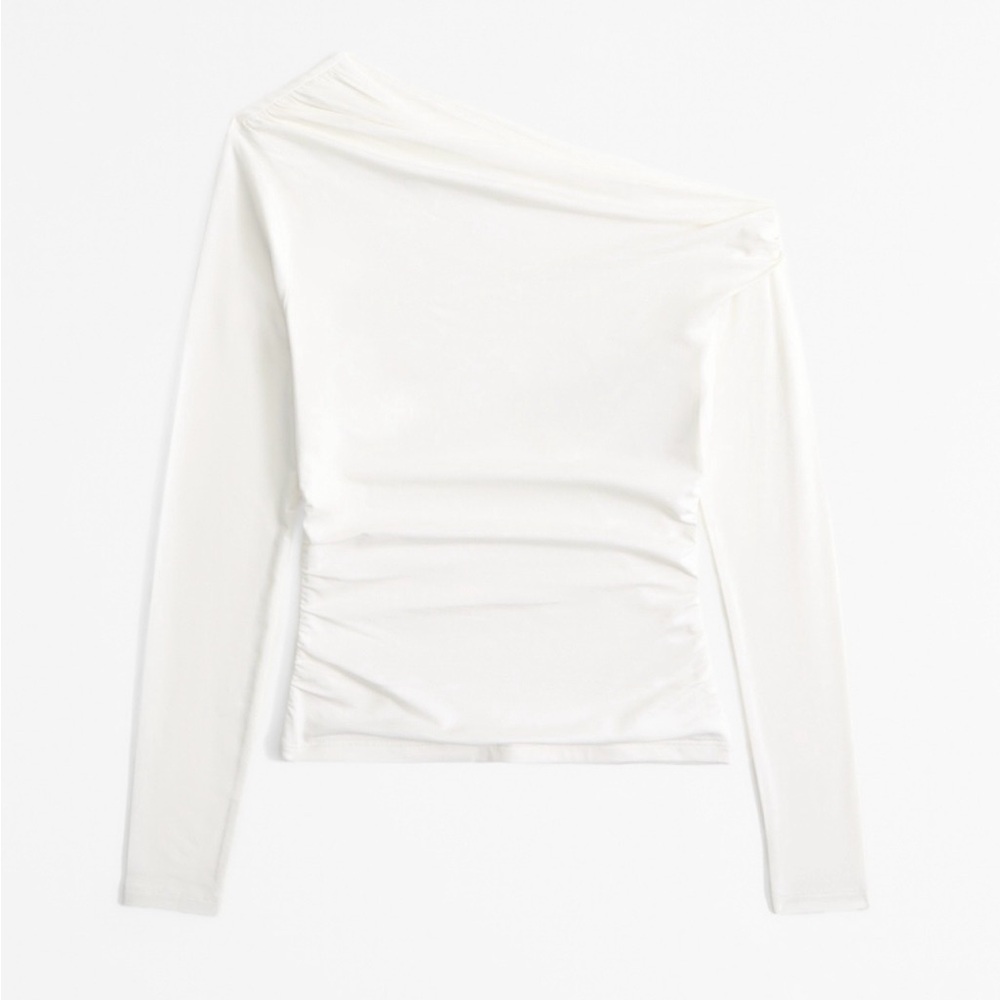 A&F Long-Sleeve Off-The-Shoulder Draped Top